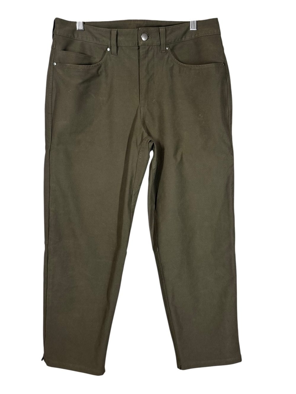 LULULEMON ABC Men's 32 Olive Green Classic Fit Stretch Pants Warpsteme